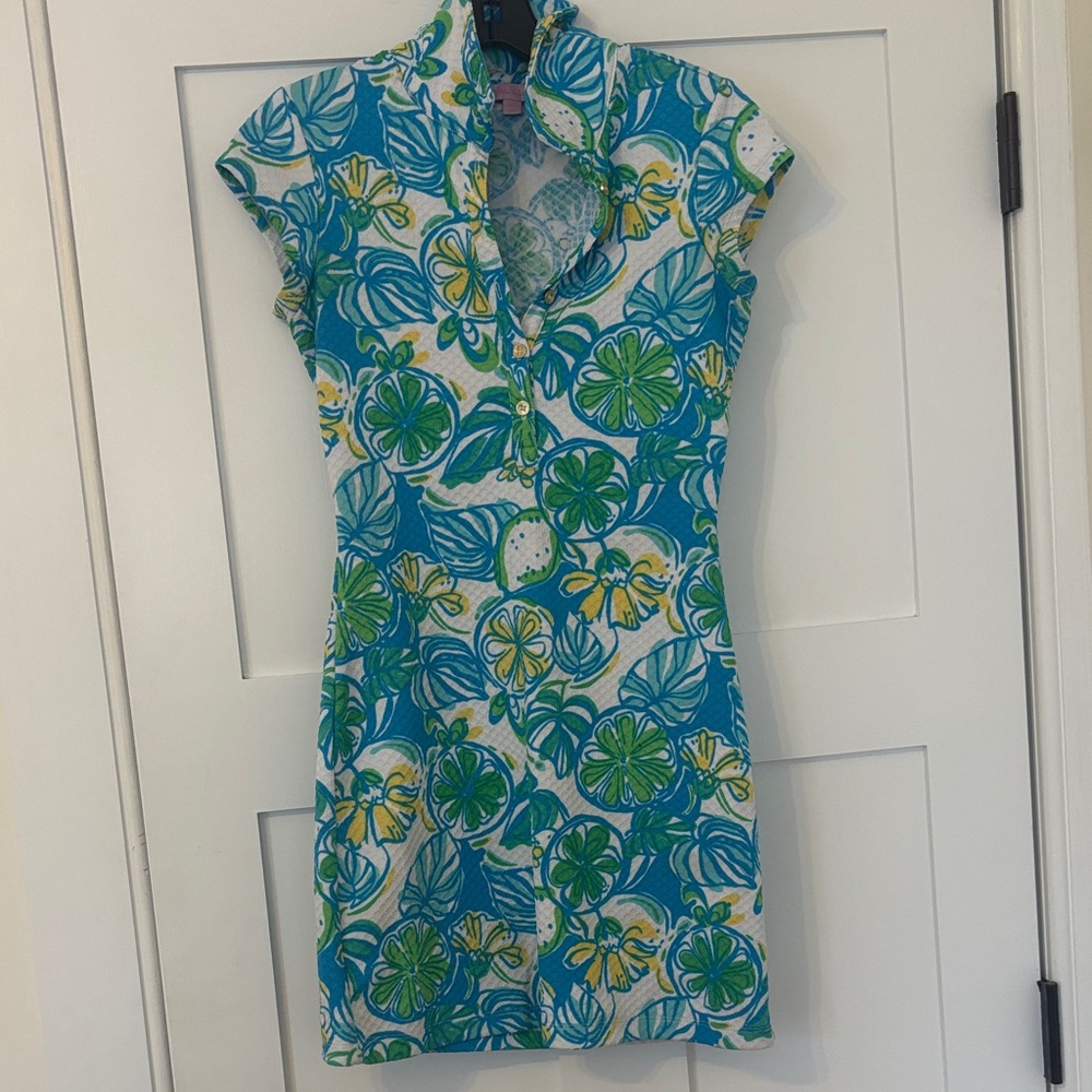 Lilly Pulitzer Rayna Cut Out Back Knit Pique Polo Dress - Size XS